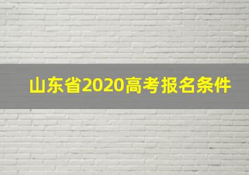 山东省2020高考报名条件