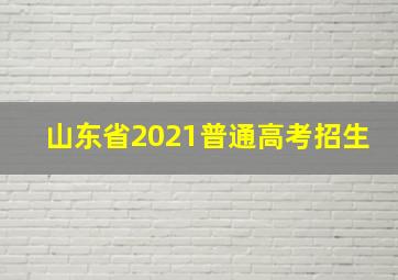 山东省2021普通高考招生