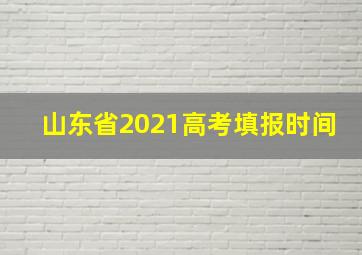 山东省2021高考填报时间