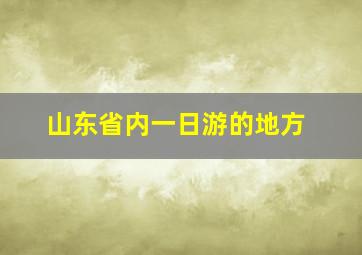 山东省内一日游的地方