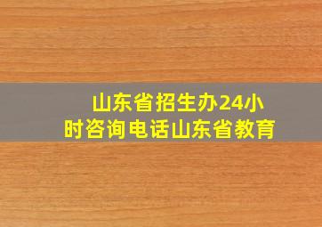 山东省招生办24小时咨询电话山东省教育