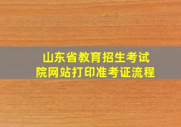 山东省教育招生考试院网站打印准考证流程