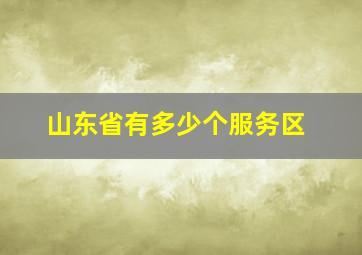 山东省有多少个服务区