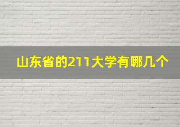 山东省的211大学有哪几个