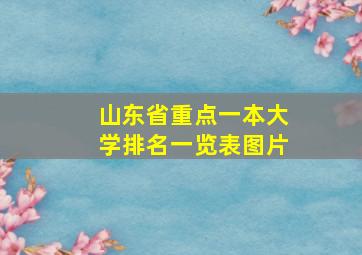 山东省重点一本大学排名一览表图片