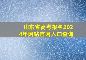 山东省高考报名2024年网站官网入口查询