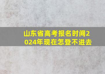 山东省高考报名时间2024年现在怎登不进去