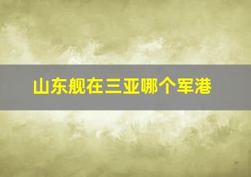 山东舰在三亚哪个军港