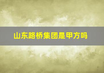 山东路桥集团是甲方吗