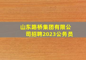 山东路桥集团有限公司招聘2023公务员