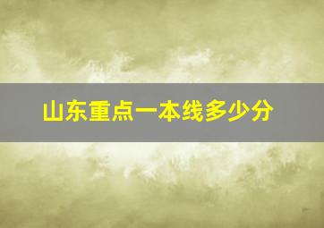 山东重点一本线多少分