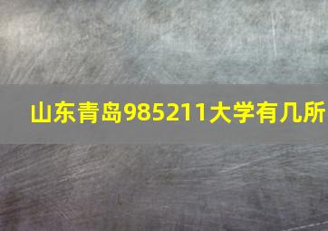 山东青岛985211大学有几所