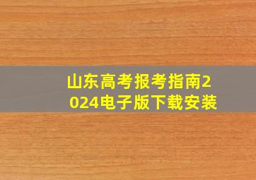 山东高考报考指南2024电子版下载安装