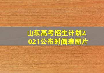 山东高考招生计划2021公布时间表图片