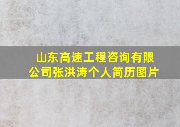 山东高速工程咨询有限公司张洪涛个人简历图片