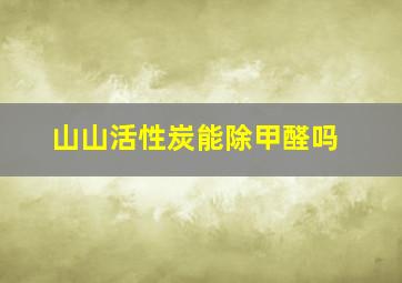 山山活性炭能除甲醛吗