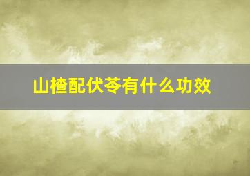 山楂配伏苓有什么功效