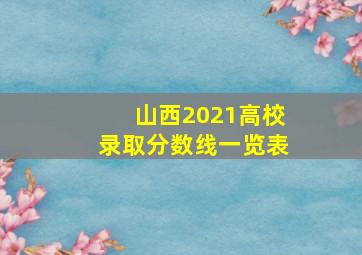 山西2021高校录取分数线一览表