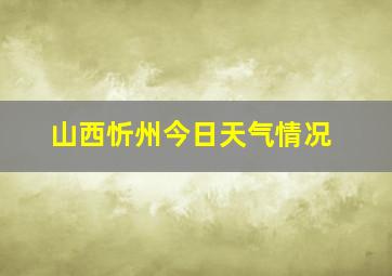 山西忻州今日天气情况