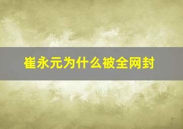 崔永元为什么被全网封