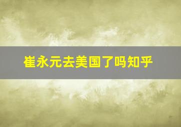 崔永元去美国了吗知乎