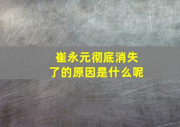 崔永元彻底消失了的原因是什么呢