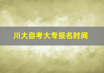 川大自考大专报名时间