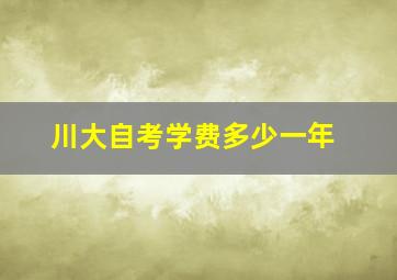 川大自考学费多少一年