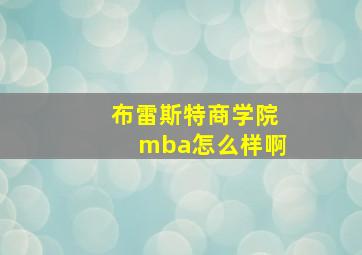 布雷斯特商学院mba怎么样啊