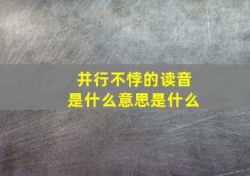 并行不悖的读音是什么意思是什么