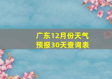 广东12月份天气预报30天查询表