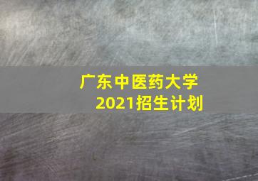 广东中医药大学2021招生计划