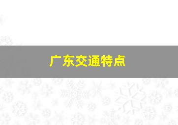 广东交通特点