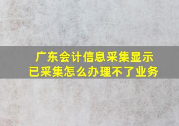 广东会计信息采集显示已采集怎么办理不了业务