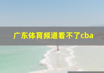 广东体育频道看不了cba