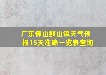 广东佛山狮山镇天气预报15天准确一览表查询