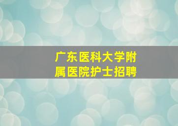 广东医科大学附属医院护士招聘