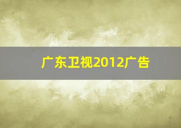 广东卫视2012广告