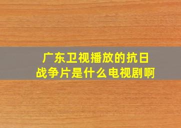 广东卫视播放的抗日战争片是什么电视剧啊