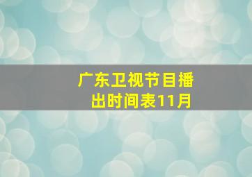 广东卫视节目播出时间表11月