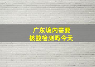 广东境内需要核酸检测吗今天