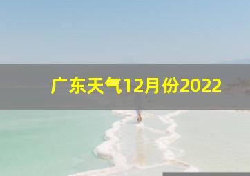 广东天气12月份2022