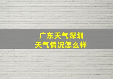 广东天气深圳天气情况怎么样