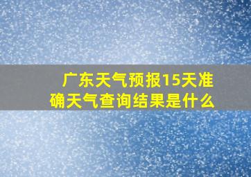 广东天气预报15天准确天气查询结果是什么