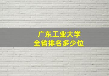 广东工业大学全省排名多少位