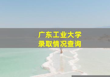 广东工业大学录取情况查询