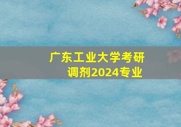 广东工业大学考研调剂2024专业