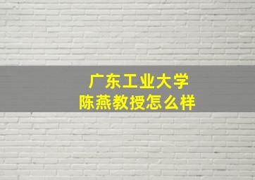 广东工业大学陈燕教授怎么样