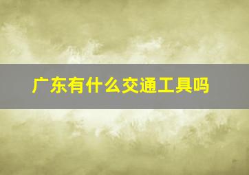 广东有什么交通工具吗