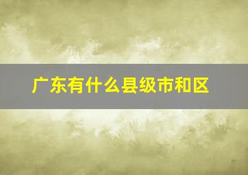 广东有什么县级市和区